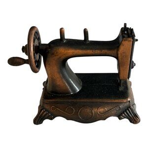 Vintage Miniature Sewing Machine Pencil Sharpener – Bronze Finish, Collectible N